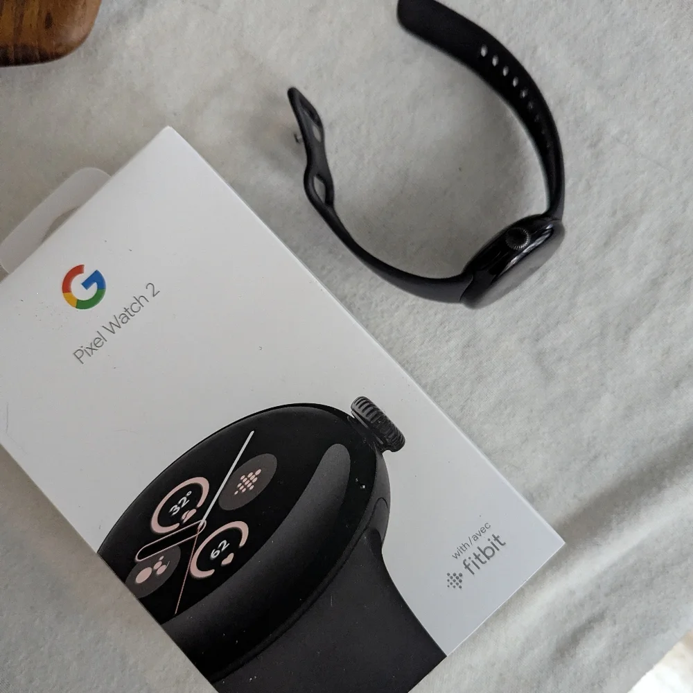 Google Pixel Watch 2 Matte Black Aluminum Case / Obsidian Active Band, Wifi